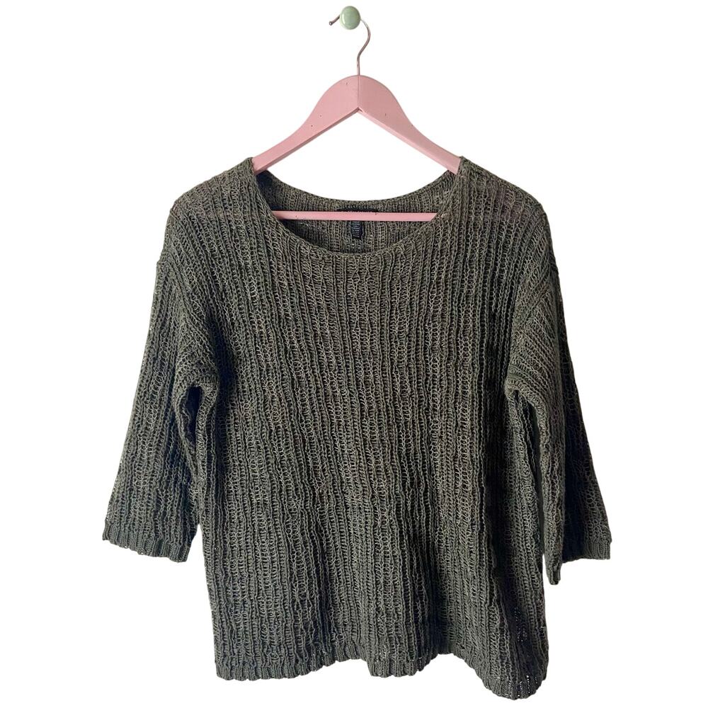 Eileen Fisher Organic Cotton/Linen Blend Sweater